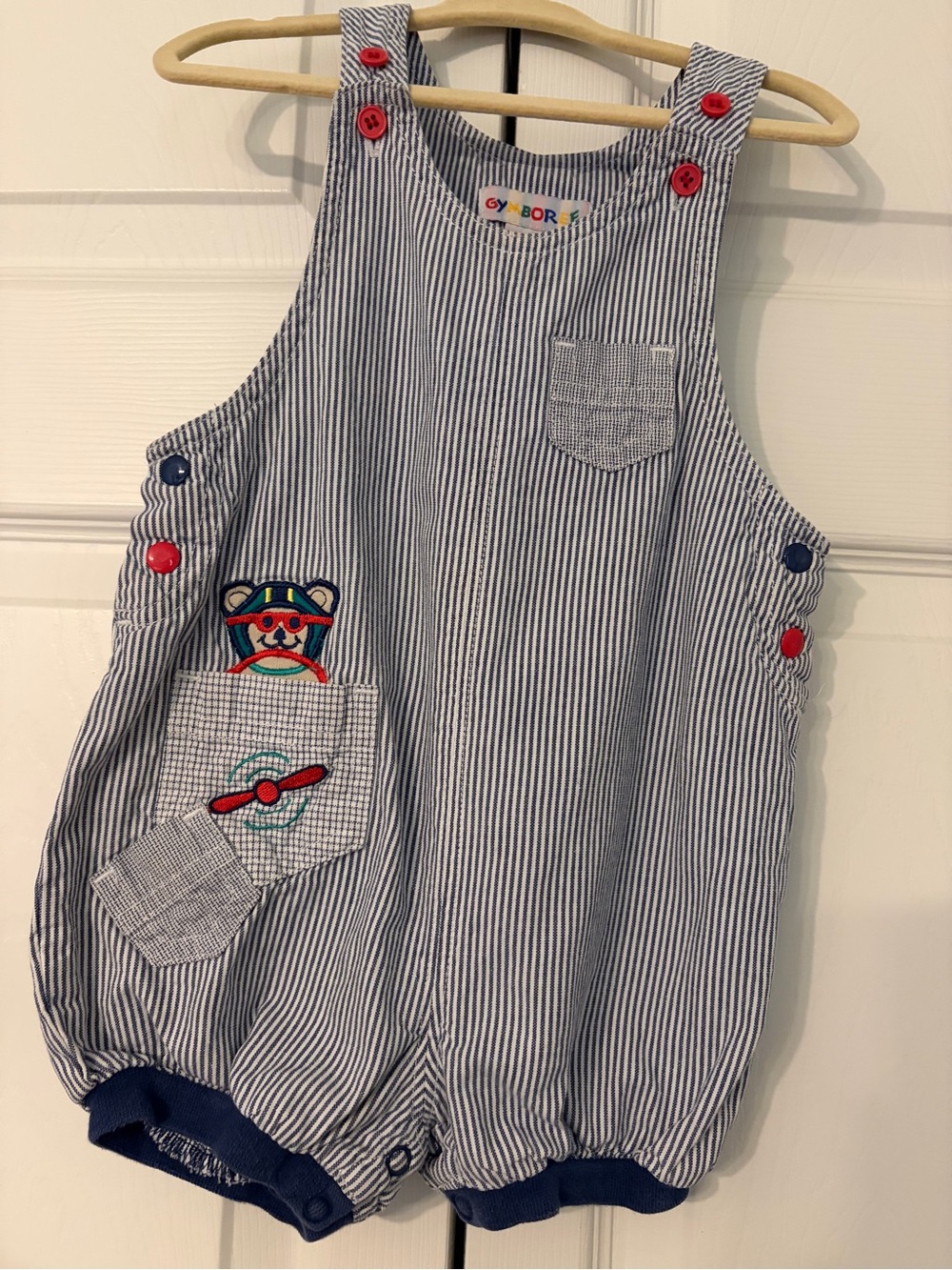 Gymboree Vintage Rainbow Tag Embroidered Striped Romper Size 12-18 Months EUC